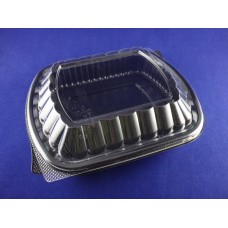 PP Black 1-comp Container w/ Clear OPS Lid